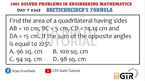 BRETSCHNEIDER’S FORMULA | 1001 SOLVED PROBLEMS IN ENGINEERING MATHEMATICS | DAY 7 #345