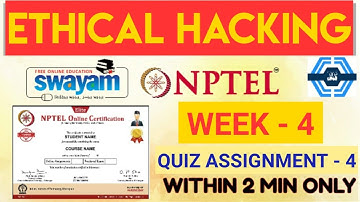 Ethical Hacking Week 4 Solution Answers 2023 | NPTEL | SWAYAM | Ethical Hacking Week 4 Answers