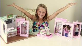 Lori Dolls Coffee Shop Setup &amp; Unboxing Toy Review! Pretend Play with Lori Dolls, Pets and Scooter