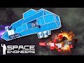 NOOBS BATTLE IN SPACE! - Space Engineers Multiplayer Gameplay - Space Battle Challenge