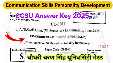 co curricular 6th semester | communication skills and personality development ccsu answer key 2025