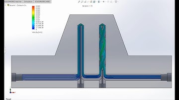 How Baffle/Twisted cooling system flows in the mold? l Flow Simulation l Solidworks Tutorials