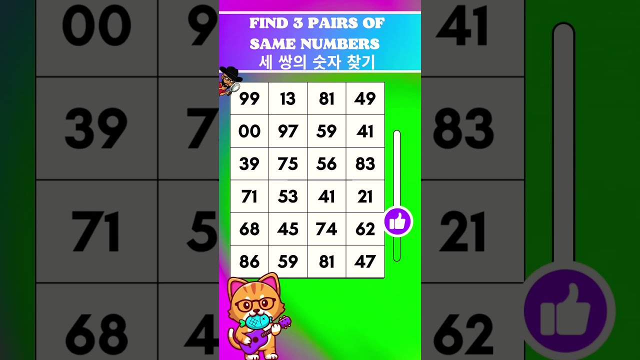  The Great Number Race Find All 3 Pairs FAST