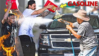 Dumping GASOLINE on Cars in the GHETTO! (MUST WATCH)
