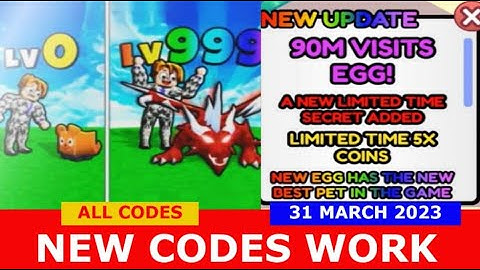 NEW UPDATE CODES [90M] Tapping Simulator! ROBLOX | ALL CODES | March 31, 2023
