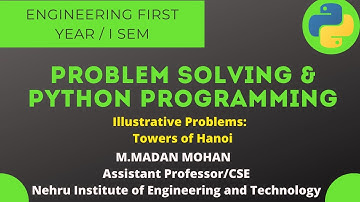 #GE8151 #UNIT1 #Illustrative problems #TowersofHanoi #Probelmsolving&pythonprogramming #Engineering