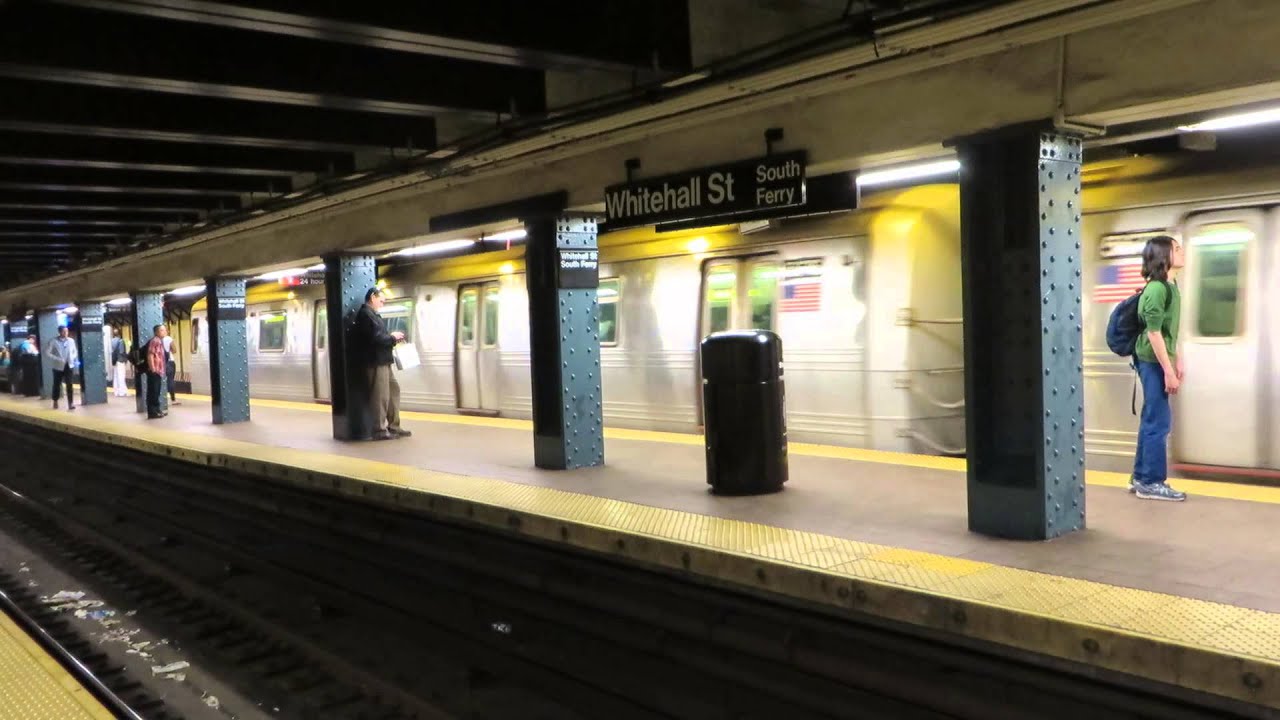Whitehall R Train NYC Subway: Brooklyn bound R46 R Train entering Whitehall St - YouTube