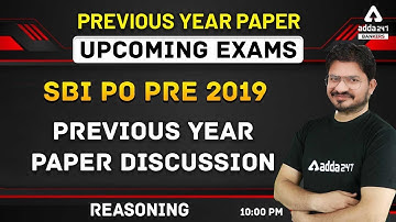 SBI PO Prelims Previous Year Paper Discussion | SBI PO 2019 Reasoning Question Paper Solution