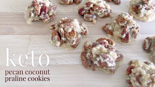 Exclusive Keto Pecan Coconut Praline Cookies | No Bake Details
