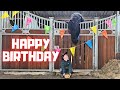 Playing with filly blomke  reins vlog  happy birt.ay to  a mustache  friesian horses