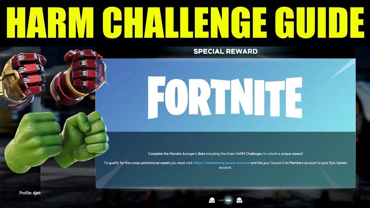 How To Unlock Harm Challenges In Avengers Beta Complete Harm Challenges Fortnite Youtube