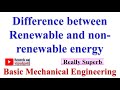 Difference between Renewable energy and Non-renewable energy