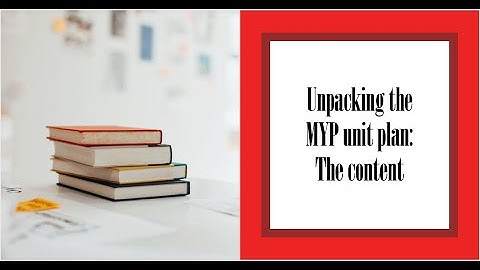 Unpacking the MYP unit plan: The content.