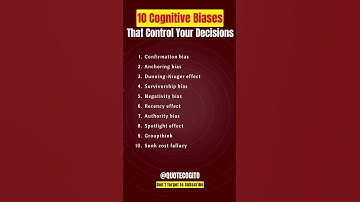 10 COGNITIVE BIASES that control your Decisions #shorts #dailymotivation #selfimprovement