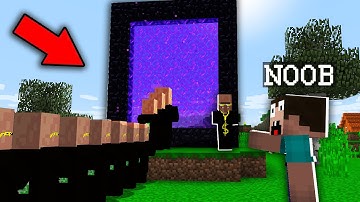 QUEUE SUPER VILLAGER on SECRET PORTAL! NOOB vs PRO vs HACKER vs GOD in Minecraft Animation!