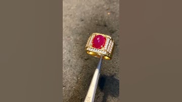 Nhẫn nam ruby Yên Bái màu đẹp Chất đá đỏ đẹp khối cao giá trên chục