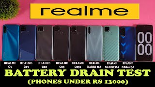 Realme Narzo 30 battery drain test vs Realme c25 battery test vs Realme narzo 30a battery drain test