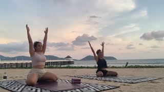 SUNSET BEACH YOGA | Flexible | Core Strength | Breathing | Good Vibes Thailand #mensyoga #stretching