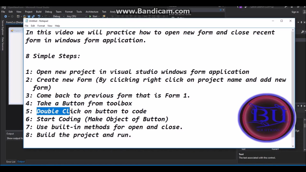 How to open new form in Windows Form Application YouTube