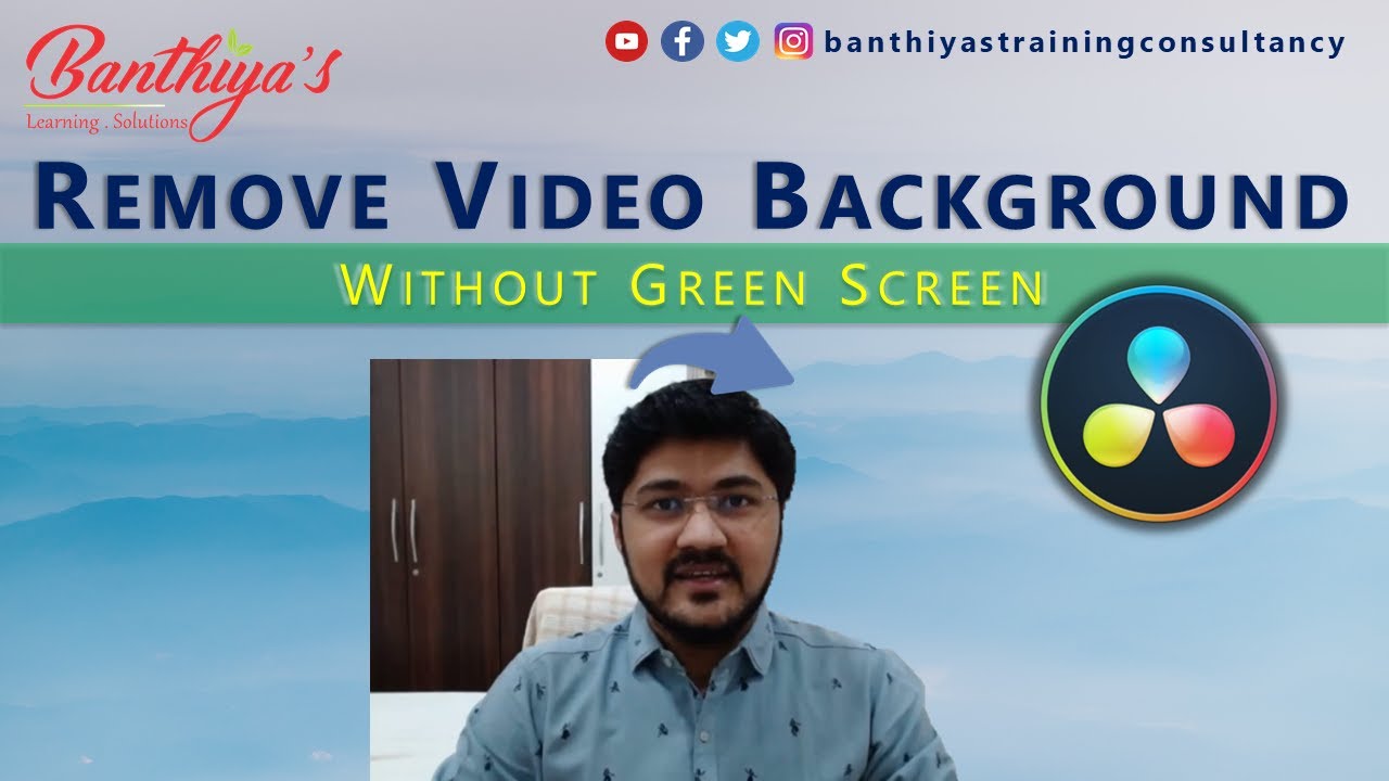 How to Change Video Background Without Green Screen | Davinci ...