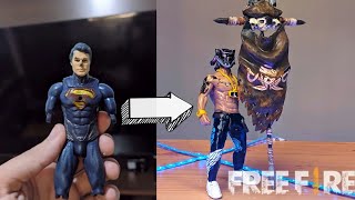 TRANSFORMANDO BONECO DE CAMELÔ EM SKIN DE FREE FIRE - Escultura de plastilina // Gambar Free Fire