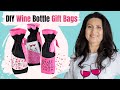 How to Sew Wine Bottle Gift Bags with Pocket for Card | Bolsas para Botellas de Vino con Bolsillo