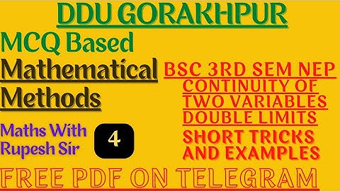 B.Sc 3rd semester Maths | MCQ | Mathematical Methods | Shortcut | NEP | Rupesh Sir | #MathVath |