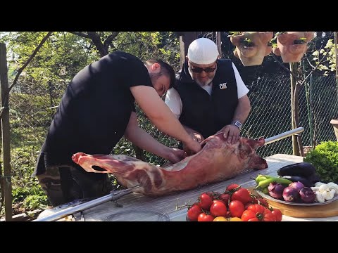 Detaylı ❗️ Kuzu Çevirme Sırık Kebabı nasıl yapılır tarifi 🔥 Odun Ateşi