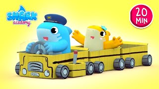 Wheels on the bus | Baby Shark version Nursery Rhymes &amp; Kids Songs | Shark Academy