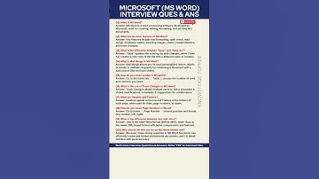 MS Word Interview Questions and Answers | Microsoft Word Interview Questions and Answers