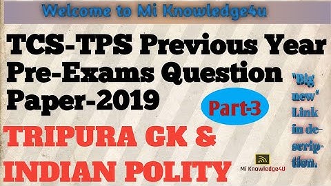 TCS-TPS Previous Year Pre-Exams Question Paper-2019 |Part-3| #miknowledge4u