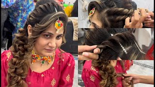 Most demanding Bridal hairstyle|mehndi or barat bridal hairstyle| by @hoorainsalon #hairstyle