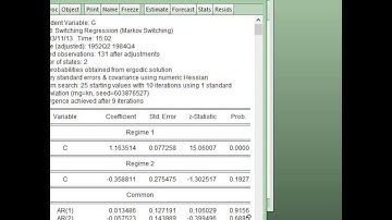 Markov Switching in EViews