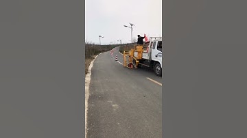 Traffic cones placement using machine #shorts