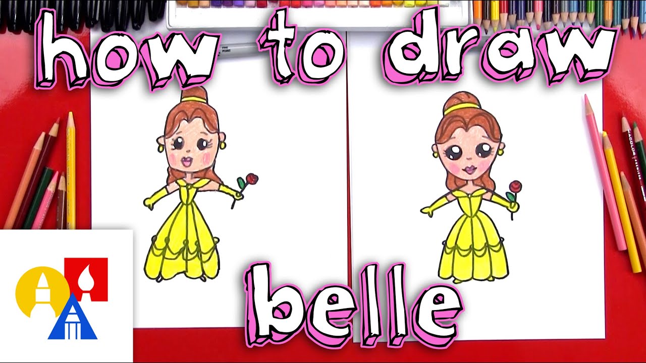 How To Draw A Cartoon Belle From Beauty And The Beast Youtube