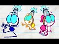 Pencilmate & Pencilmiss 🤖 PENCILMATE IS BIONIC 🤖 ROBOT COMPILATION 😧 | Cartoons for Kids