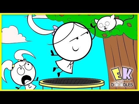 Pet Cat Stuck in the Tree ! EK Doodles Emma & Kate Rescue Adventures !