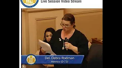 Emotional Speech by Va. Del. Debra Rodman About Ho...