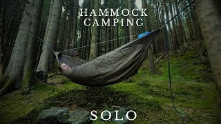 Solo Hammock camping in the wild in the onewind hammock. #bushcraft