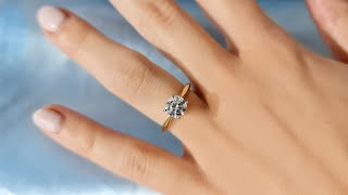 1ct Lab Grown Diamond Solitaire Engagement Ring Yellow Gold