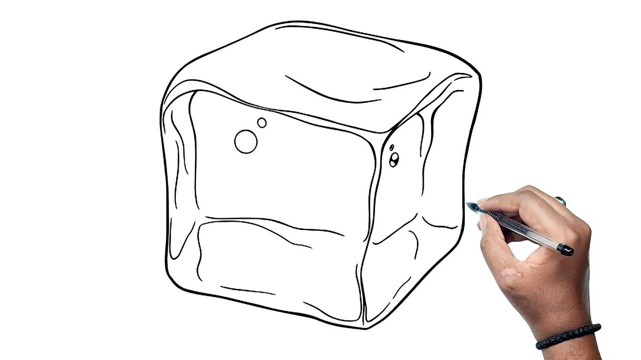 Ice Cube Drawing - How To Draw An Ice Cube Step By Step