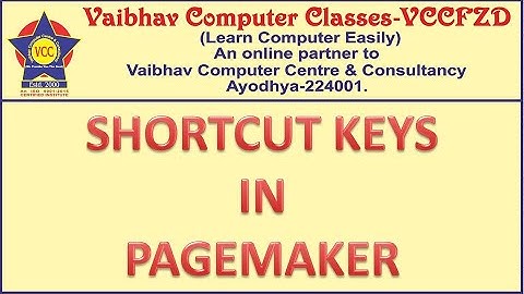 #VCCFZD SHORTCUT KEYS IN PAGEMAKER