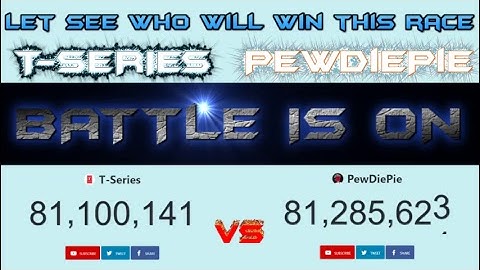 T-SERIES vs PEWDIEPIE LIVE SUBSCRIBERS COUNT