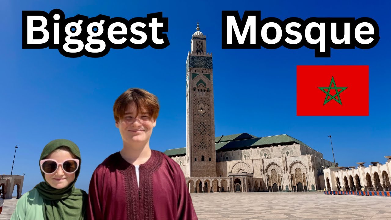 American Kids First Time at Hassan II Mosque 🇲🇦 دراري مريكان أول مرة ف جامع الحسن الثاني