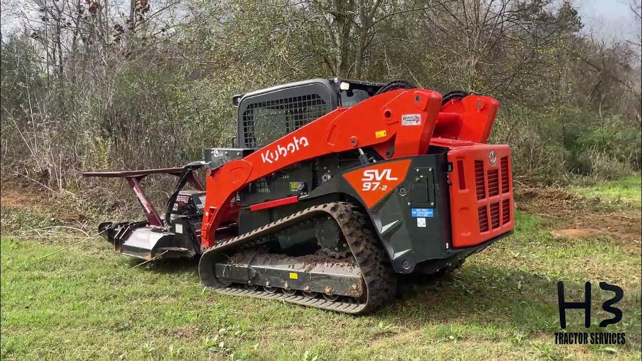 Kubota SVL 97.2 Skid Steer with Virnig V70 Tree Disc Mulcher YouTube