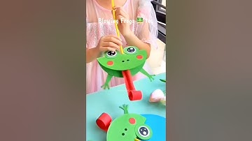 DIY Blowing Frog 🐸 #shorts #art #diy #muktaartandcraft #youtubeshorts