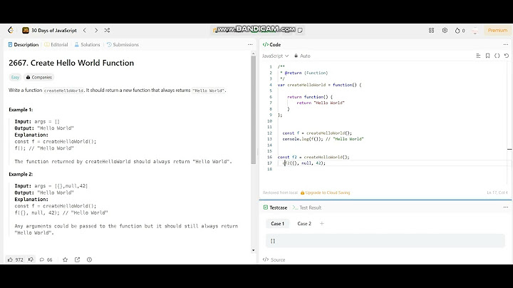 Create Hello World function LeetCode Closures Using Javascript