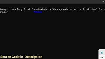 FFMPEG Command to Add Overlay Watermark Text on GIF Animation File in Terminal
