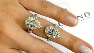 Comparing 2 carat Pear Shape Diamond Halo Engagement Designs