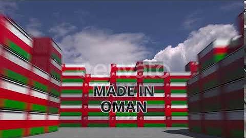 Containers with MADE IN OMAN Text and National Flags | Motion Graphics - Envato elements